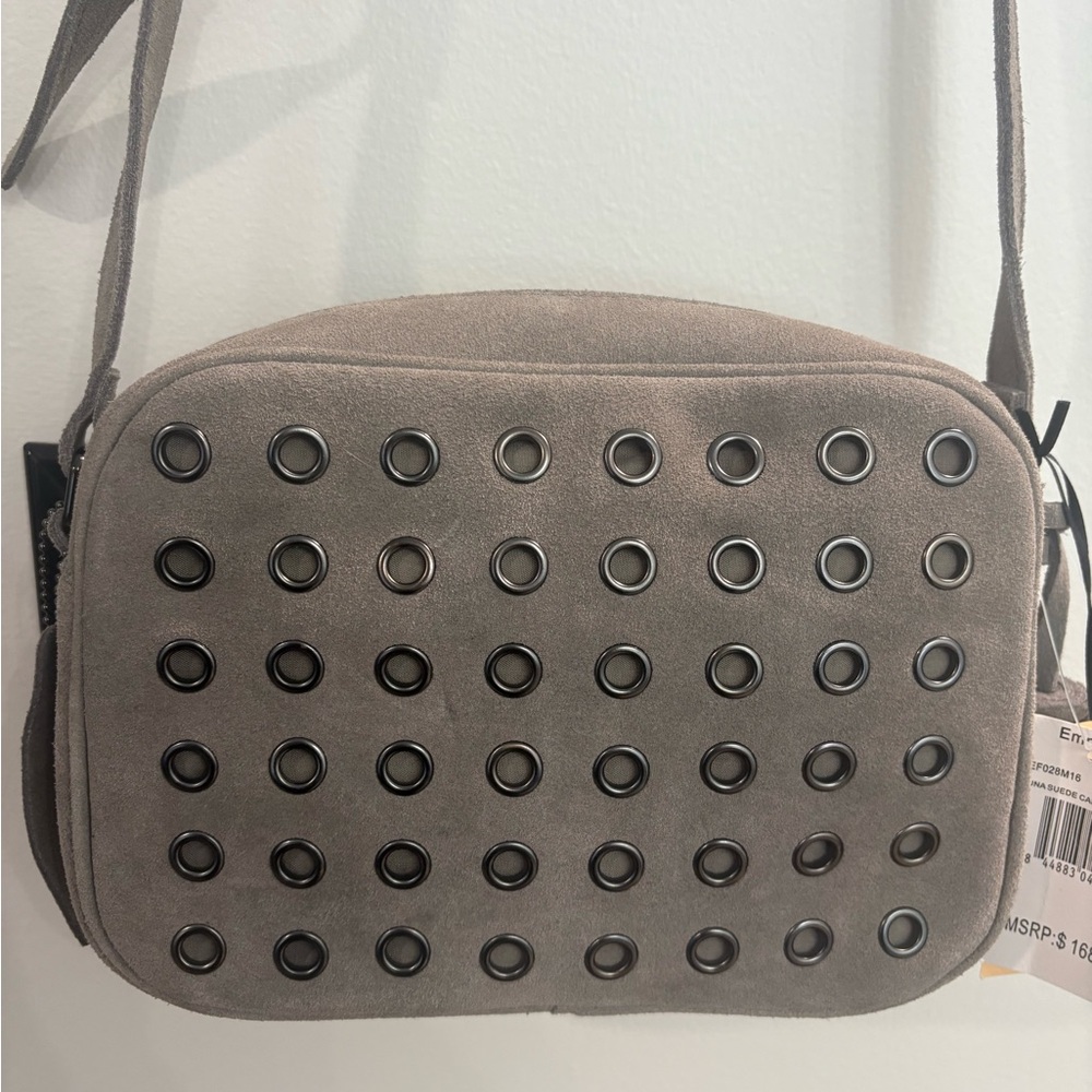 Emma Fox Taupe Crossbody Bag with Eyelet Design